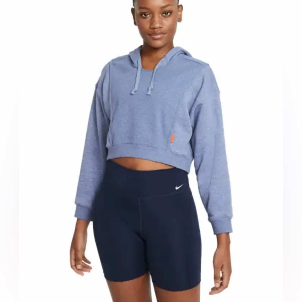 NEW Nike Womens Medium Oversized High-Low Hoodie Sweatshirt - Heather Blue